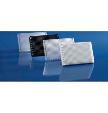 BRAND 781627 Планшет на 384 лунки, PureGrade, среднее связывание, PS, черный, прозрачное дно, 50 шт/упак